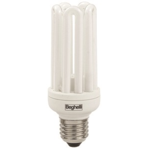 Beghelli Mini Compact T2 lampada lampadina risparmio energetico 23W E27 fredda