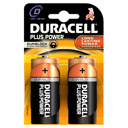 cf 2 piles Duracell Plus piles alcalines 1.5V MN1400-D pour lampe de poche