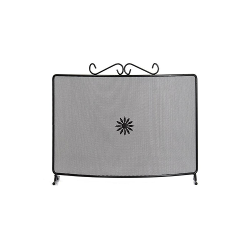 Parascintille curvo ritorto per camino in ferro battuto cm 62x45 h caminetto