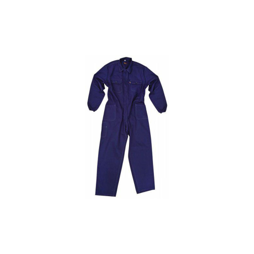 Oeko-Tex multi-pocket cotton overalls with blue zip for mechanic and electrician