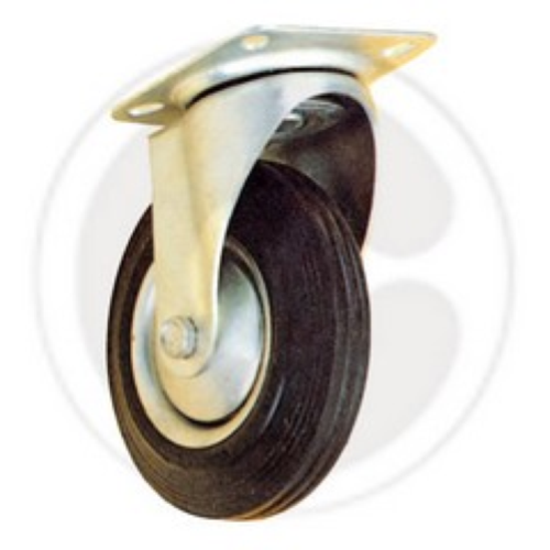 ruota rotella industriale girevole in gomma Ø 100 mm portata 70 kg con piastra