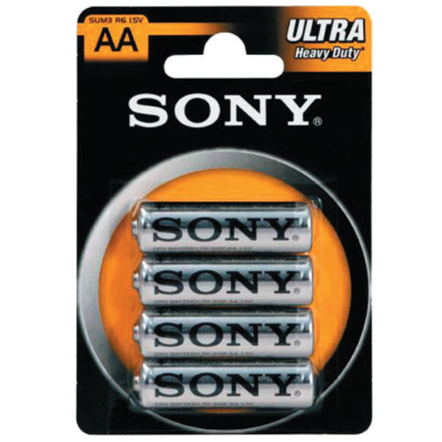 cf 4 pz Sony batterie stilo ministilo pile allo zinco cloride 1,5V AA batteria