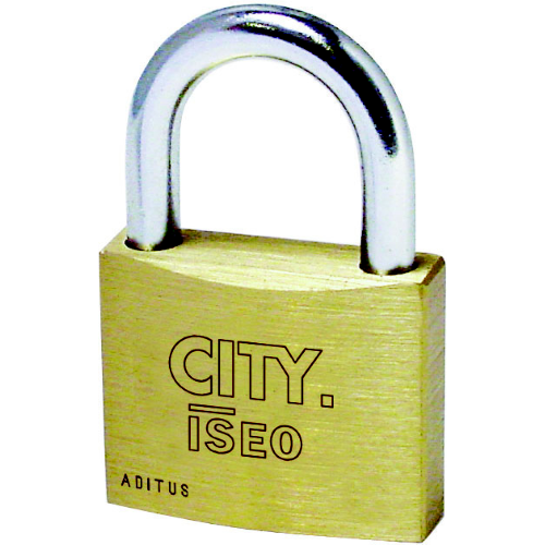 Iseo City lucchetto rettangolare 30 mm in ottone con arco in acciaio 2 chiavi