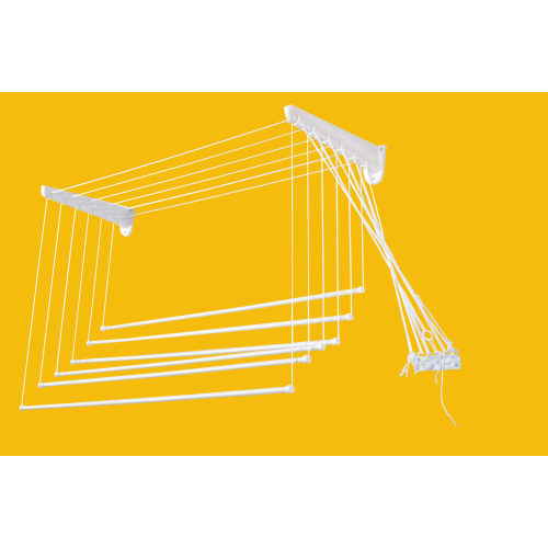clothesline drying rack in resin steel arms 120 cm wall