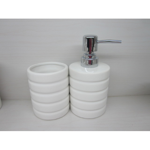 countertop series in ceramic toothbrush holder and dispenser for bathroom