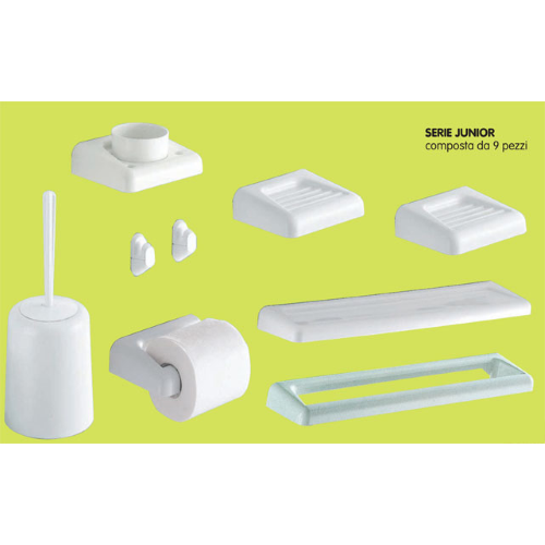 Junior Wall Series 9 piÃ¨ces accessoires de meubles de salle de bain blancs en rÃ©sine plastique