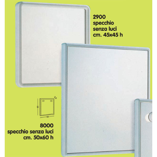 Espejo blanco Espejos de baÃ±o Gedy con marco de resina 45x4x45 cm