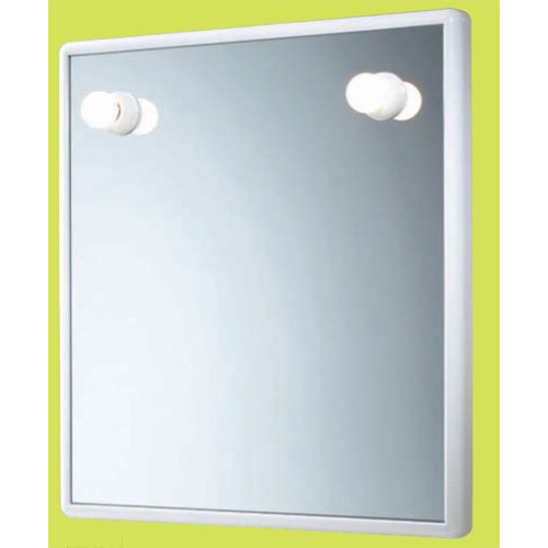 Miroir de salle de bain Gedy blanc avec cadre en rÃ©sine plastique 55x5,5x60 cm