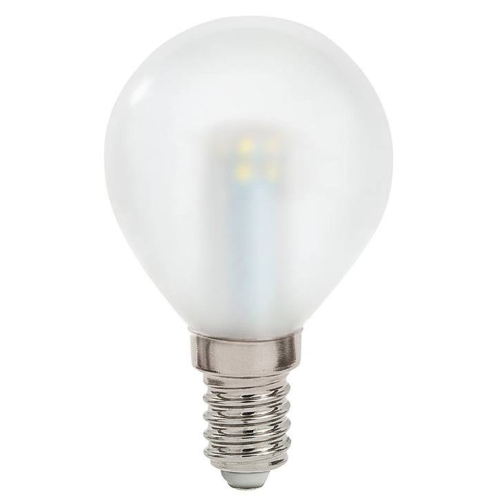 Beghelli lampada lampadina sfera a led 2,5W E14 luce calda smerigliata