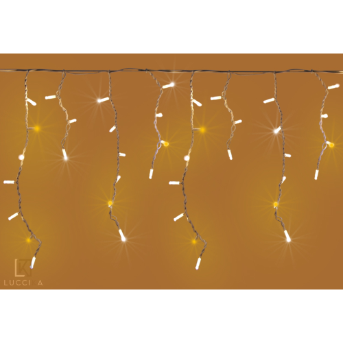Estalactitas carpa de lluvia 3 metros con 120 luces navideñas en Maxi Dorado Led con flash Blanco Hielo sin caja para exterior e interior