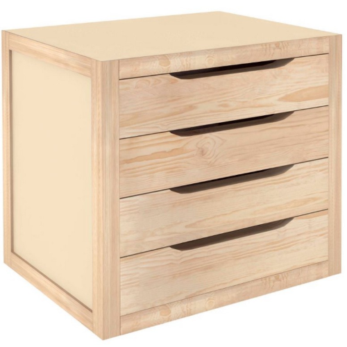 Chest of drawers in pine wood with 4 drawers cm 39x30x37,5h for furniture