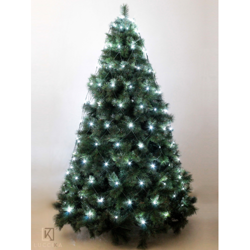 Weihnachtsbaumnetzumhang mit 240 LED-Lichtern Eisweiß mit Controller 8 Lichtspiele mit Speicher für den Innen- und Außenbereich ohne Box