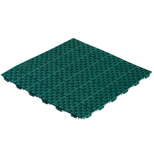 Draining green polypropylene floor 56.3x56.3 cm for garden swimming pools outdoor changing rooms with joints for junction