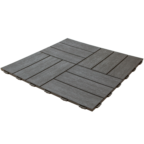 Wood effect floor in polypropylene 56.3x56.3 cm for outdoor and indoor garden swimming pool camping with joints