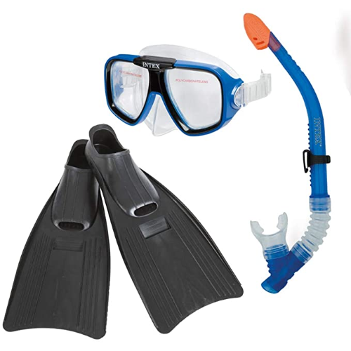 Intex 55957 kit mare Sub maschera boccaglio pinne medium dai 3 agli 8 anni nuoto mare piscina
