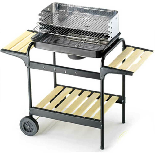 Charcoal barbecue 60-40 Green X with steel structure adjustable grill and shelves
