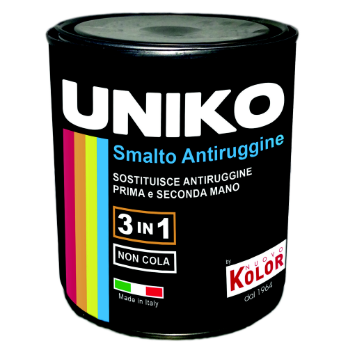 smalto Uniko bianco opaco 750 ml vernice con antiruggine prima seconda mano