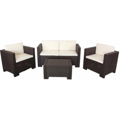 4 pcs living room mod Colorado in brown resin cushions ecr? pool garden furniture