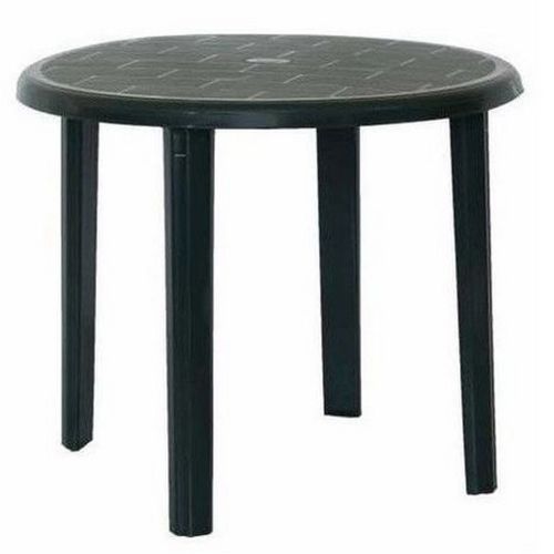 Barbados round table in polypropylene with green glossy finish for outdoor 88.5x72 cm