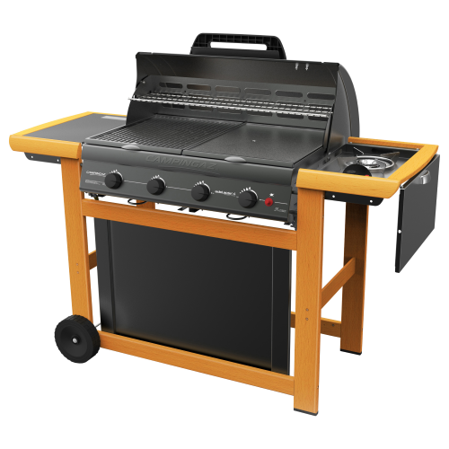 Adelaide 4 Woody DLX barbecue with 4 gas burners with retractable side burner