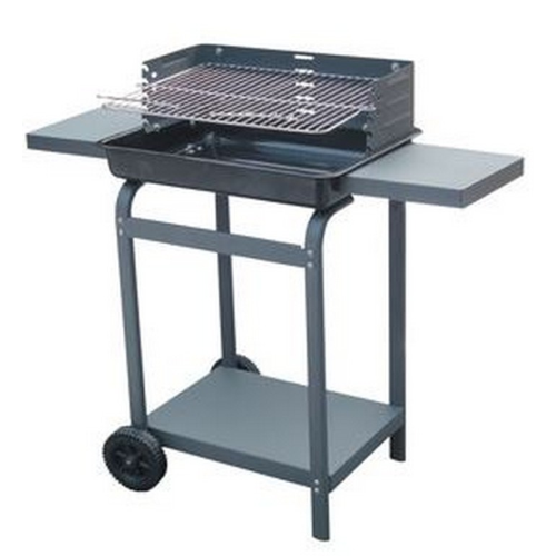 charcoal barbecue 5842T  with steel structure adjustable grill and storage shelves