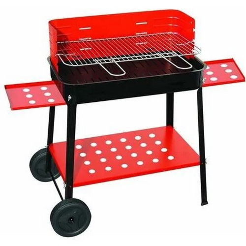Charcoal barbecue 503 R with steel structure adjustable grill and storage shelves