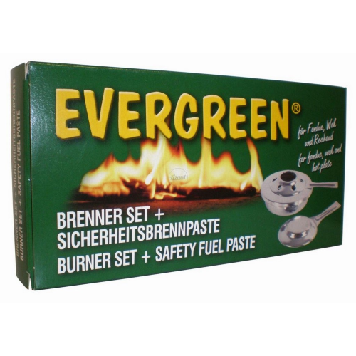 Kit fornelletto con bruciatore e ricarica pasta combustibile per fonduta barbecue