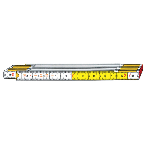 Doppelmeter weiÃŸ gelb Stabila 717W aus wiederverschlieÃŸbarem Holzschreiner