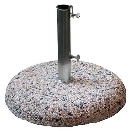 Base ronde pour parasol de jardin en grain de 25 kg fourni avec tube galvanisé de 4,2 cm