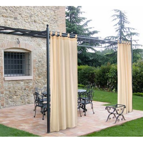 Beiges Baumwollzelttuch für Pavillon mit Schlaufen und Knöpfen 160x270 cm geeignet für Pavillons und Holzpergolen
