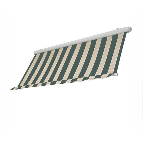 SanGiorgio tenda da sole a barra quadra semicassonata verde/bianco 4x2,5 mt fissaggio a parete