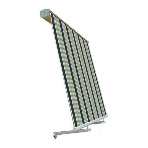 SanGiorgio tenda da sole a caduta cassonata regolabile nell'inclinazione verde/bianco 4x3 mt fissaggio a parete