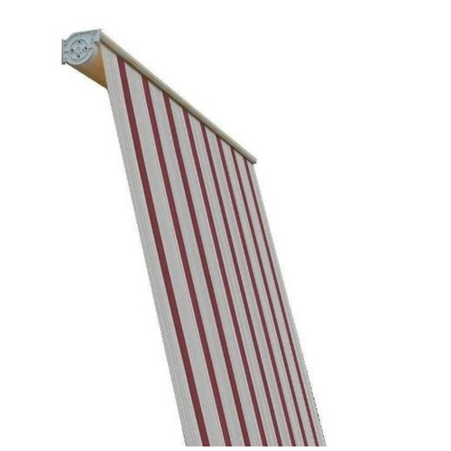 Tenda da sole a caduta cassonata bordeaux/crema 2,5x2,5 m con braccetti regolabili nell'inclinazione fissabile sia a parete che a soffitto
