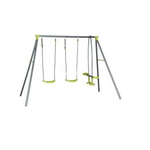 Altalena con cavalcabile Baby swing set 3 posti struttura in metallo per bambini tra i 3 e i 12 anni da esterno giardini terrazzi