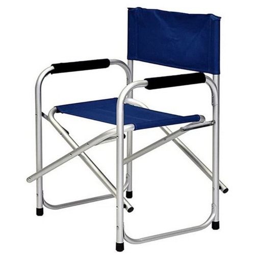 Chaise de directeur pliante bleue en aluminium et polyester cm 46x56x80 fauteuil pliable