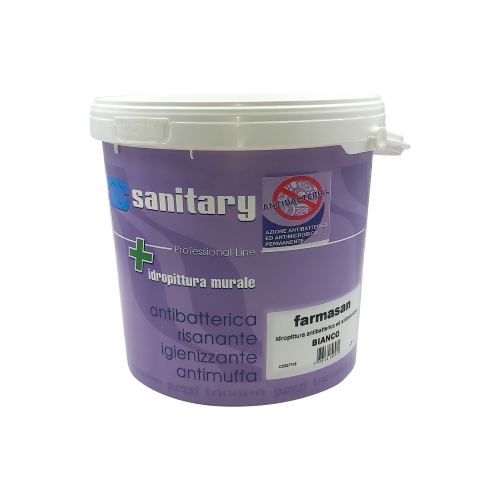 Pozzi 4 lt Farmasan Hydro weiß waschbare Anti-Schimmel-antibakterielle und antimikrobielle Farbe