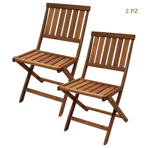 Chaise pliante 46x58x83 cm en bois 2 pcs pour jardin extérieur