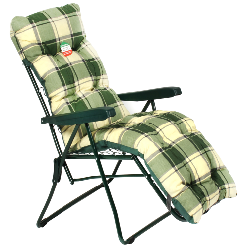 Sdraio 9010 CN con poggiapiedi regolabile 6 posizioni in acciaio cm 145x60x70 cuscino e braccioli sedia da giardino esterno