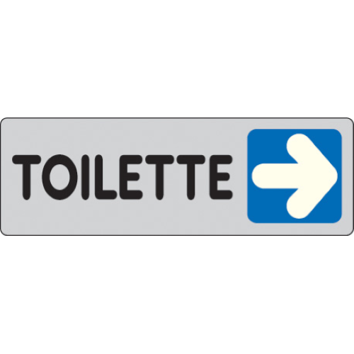 Ã©tiquette adhÃ©sive TOILETTES sur la droite signe de la salle de bain Ã  droite