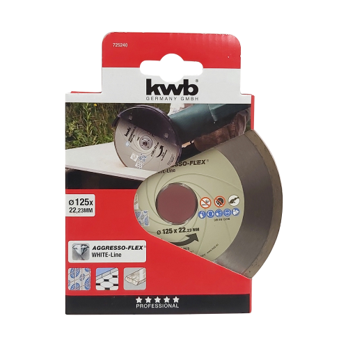 KWB 1 disque diamanté Aggressor-Flex White-Line ø125x22mm pour meuleuse idéal pour les carreaux de marbre travertin