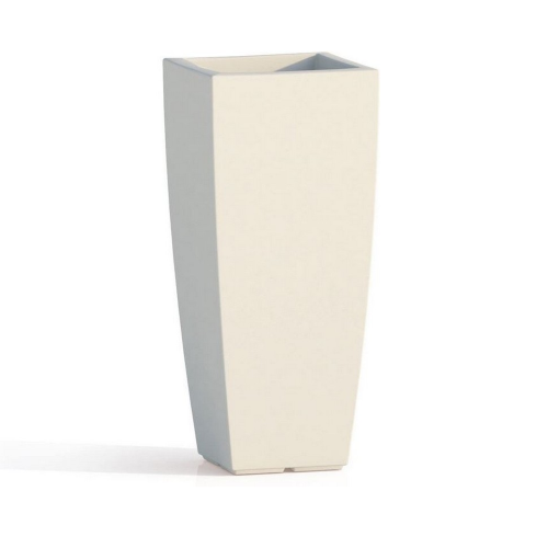 Home decor vase in ice white resin 40x40x90 cm for indoor and outdoor furnishing