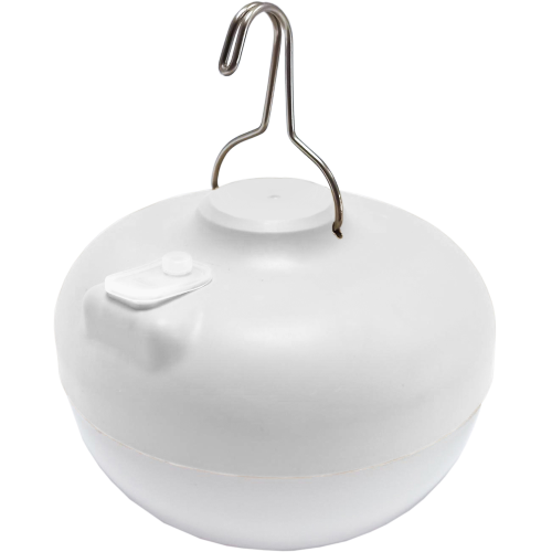 Batteriebetriebene LED-Lampe Cherry Bulb aus weißem Polycarbonat Kaltlicht dimmbar mit Fernbedienung Ø 11x12 cm für den Außenbereich