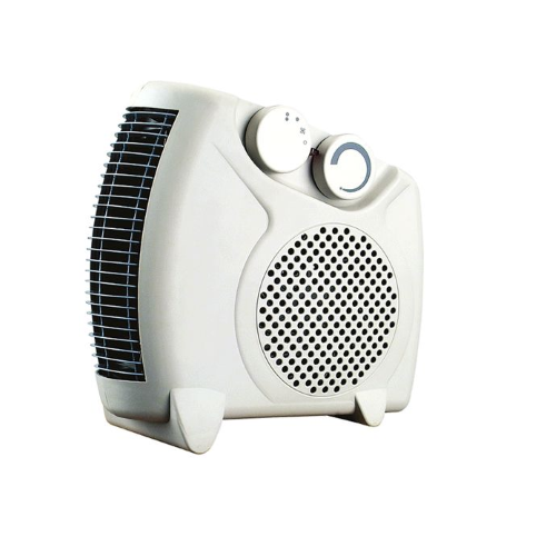 Aerotermo con termostato ambiente regulable y estufa baño caliente de 2 potencias 1000/2000 W de uso vertical y horizontal