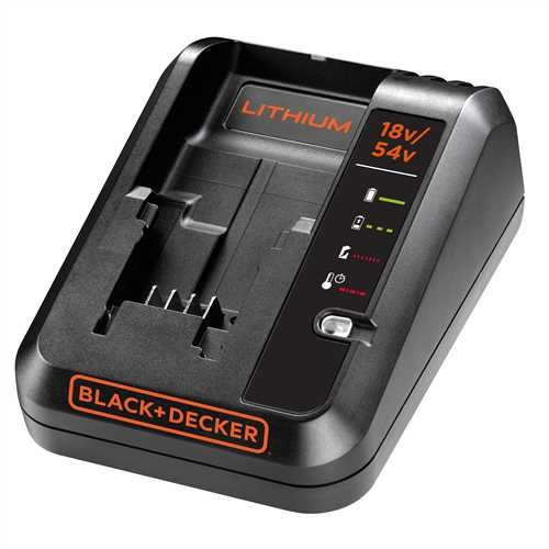 Chargeur rapide Black & Decker BDC1A compatible avec toutes les batteries au lithium à charge rapide 18-54V