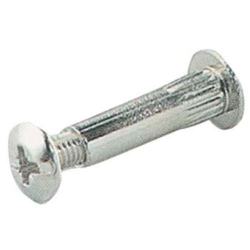cf 8 pcs of junction joints for furniture in nickel-plated steel 8x30 mm with screw