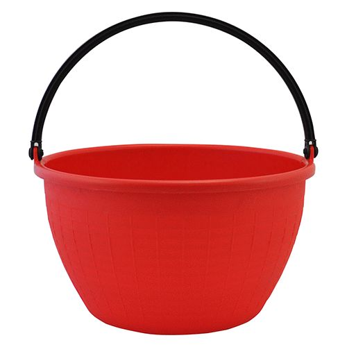 Agricultural basket 16 lt in polyethylene with swinging handle in red plastic bucket for harvesting grapes and tomatoes