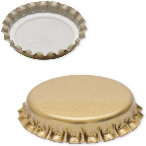 Crown caps in tin plate ø 26 mm gold pack of 100 pcs for bottles suitable for cap boiling