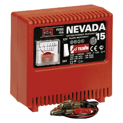 Chargeur de batterie portable Nevada 15 Telwin 110W pour charger les batteries au plomb pour voitures motos camions