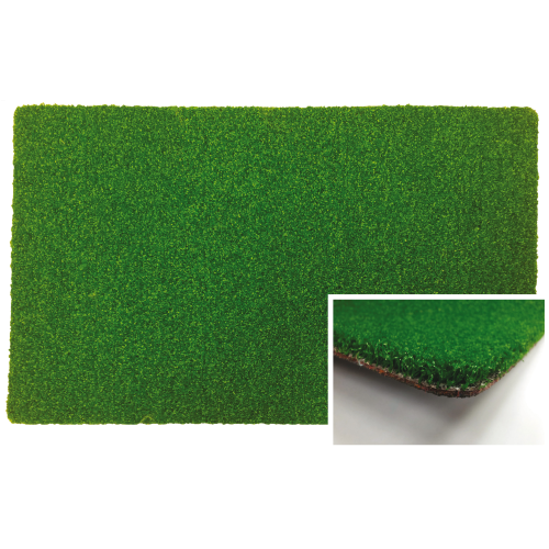 Country green doormat 68x40 cm synthetic carpet 10 mm thick
