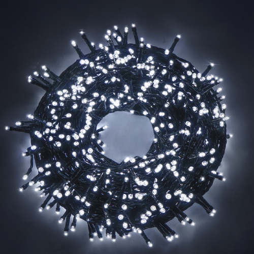 Luccika Home stringa luminosa catena serie di luci per albero di Natale a led bianco ghiaccio con 8 giochi di luce e memoria per uso esterno interno